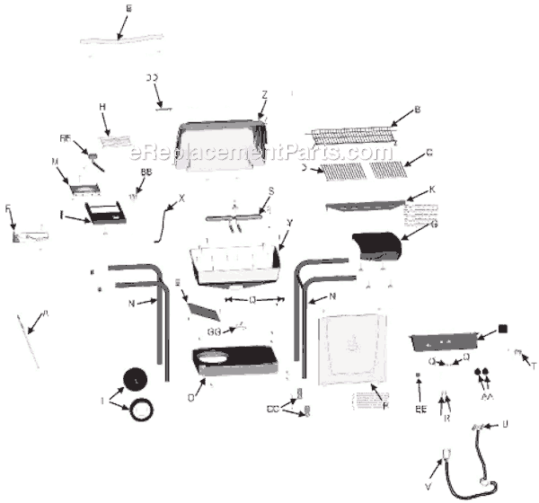 Page A Diagram and Parts List for 463862006  Char-Broil Grill