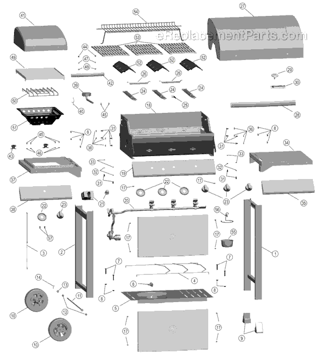 Page A Diagram and Parts List for 464310808 2008 Char-Broil Grill