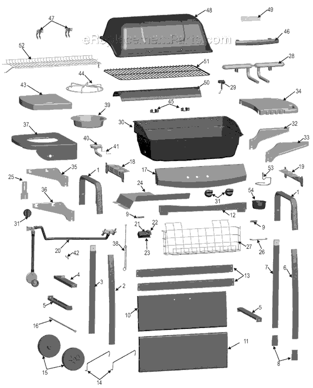 Page A Diagram and Parts List for 464722309  Char-Broil Grill