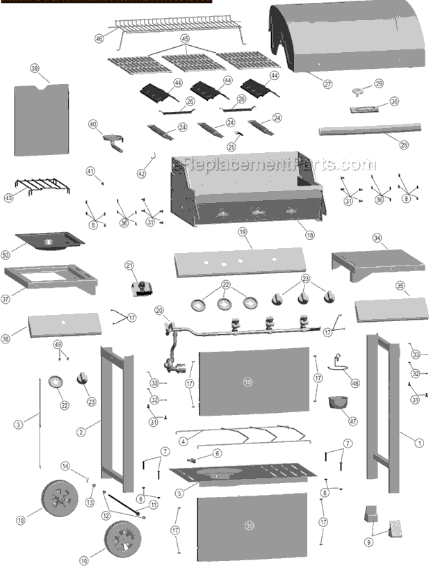 Page A Diagram and Parts List for 466311008 -2008 Char-Broil Grill