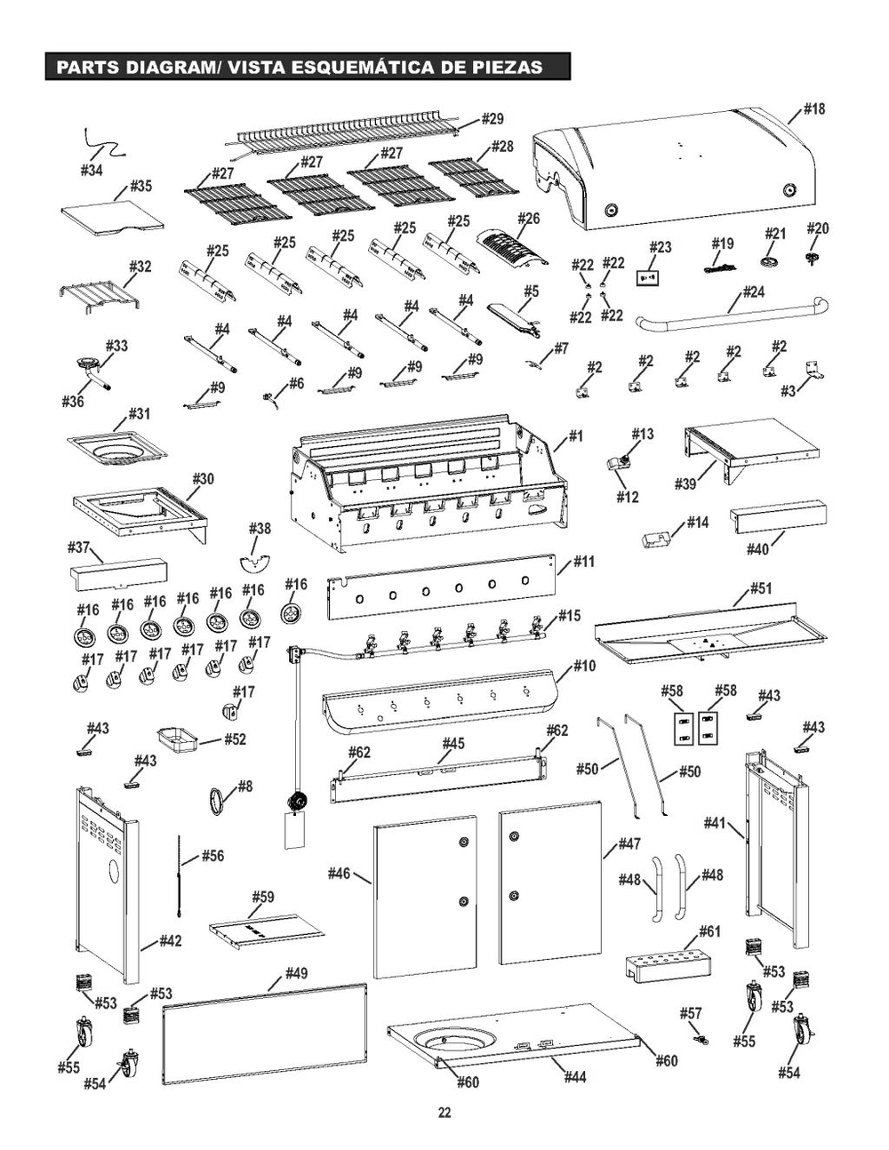 Diagram Diagram and Parts List for 463244819 2019 Char-Broil Grill