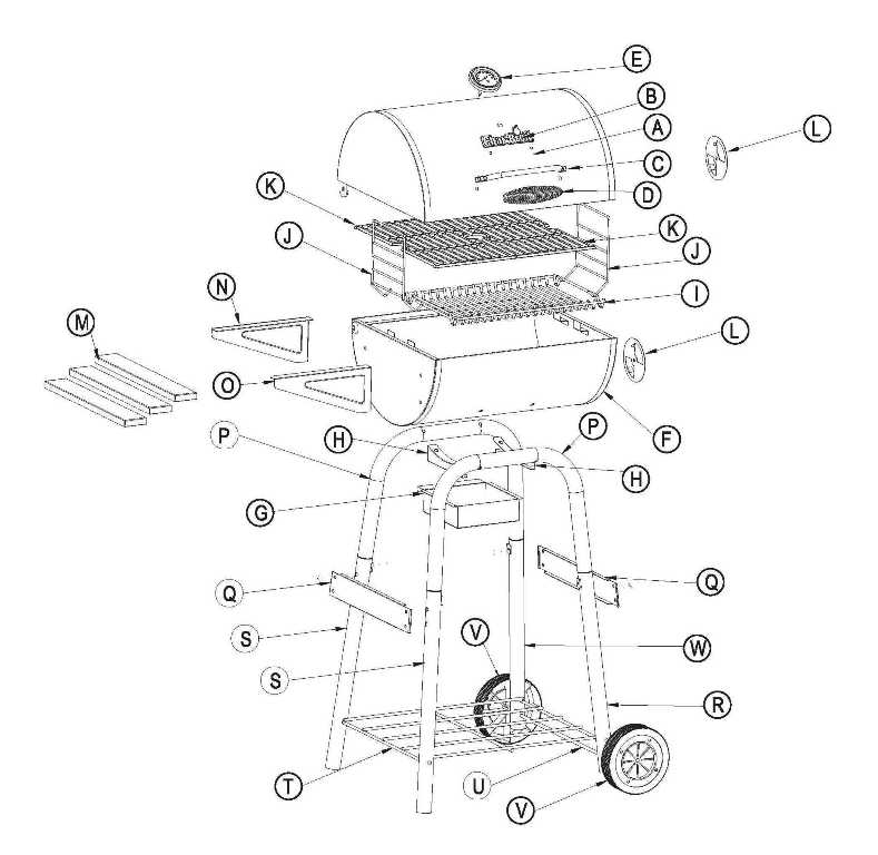 Diagram Diagram and Parts List for 12301780  Char-Broil Grill