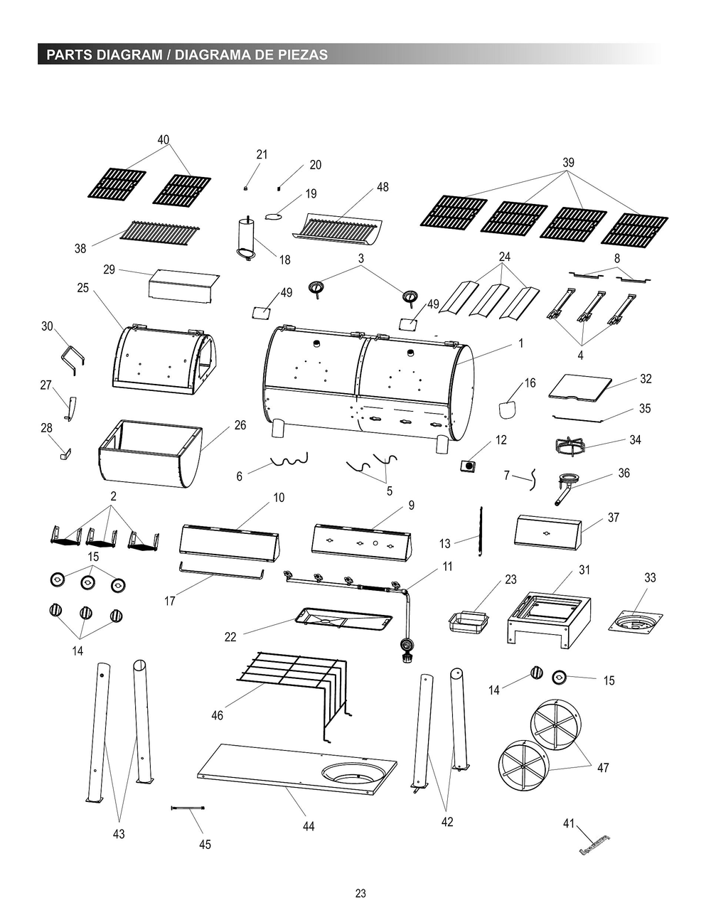 Diagram Diagram and Parts List for 15202029 2019 Char-Broil Smoker