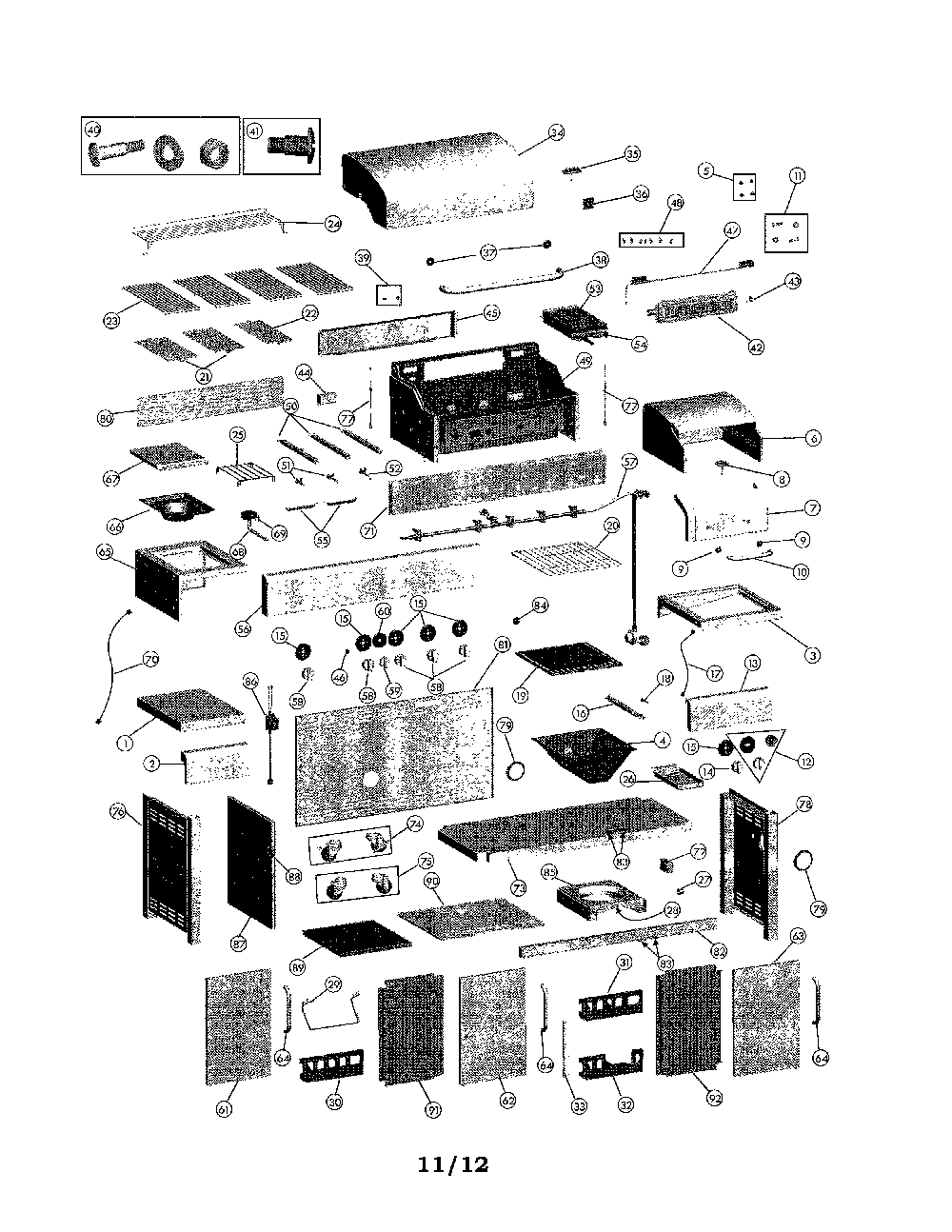 Gas grill Diagram and Parts List for 464225913  Char-Broil Grill