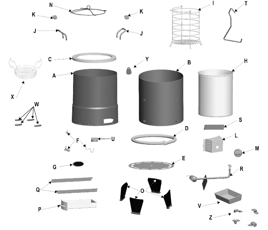 Diagram Diagram and Parts List for 10101519  Char-Broil Deep Fryer