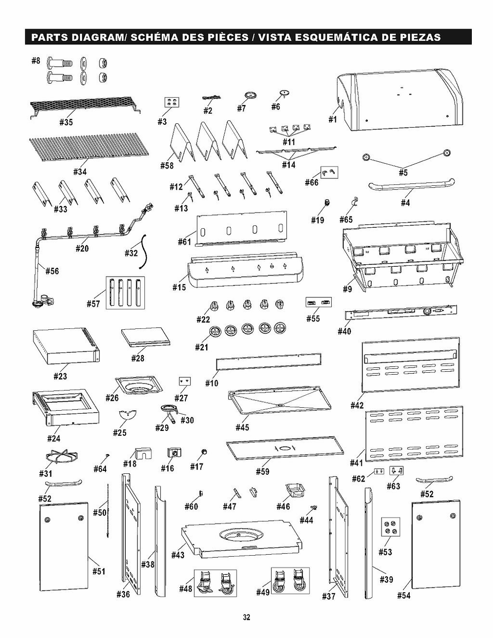 Diagram Diagram and Parts List for 463277017 2017 Char-Broil Grill