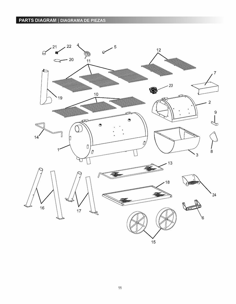 Diagram Diagram and Parts List for 19202096 2019 Char-Broil Smoker
