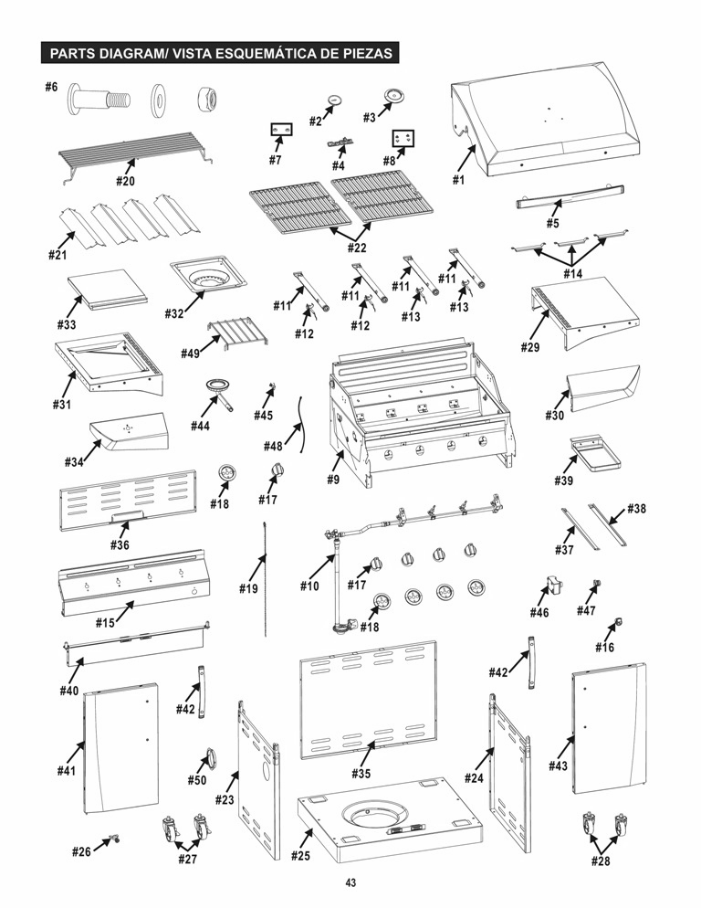 Diagram Diagram and Parts List for 463273215 2015 Char-Broil Grill