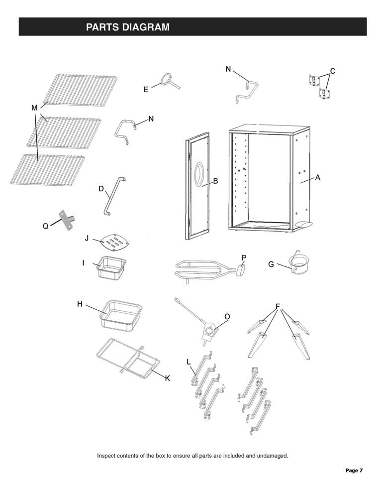 Diagram Diagram and Parts List for 11201677-A1  Char-Broil Smoker