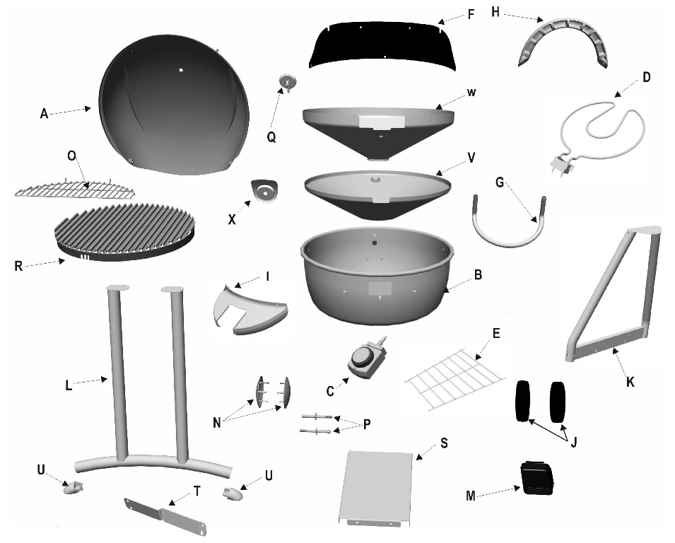 Diagram Diagram and Parts List for 11601514  Char-Broil Grill
