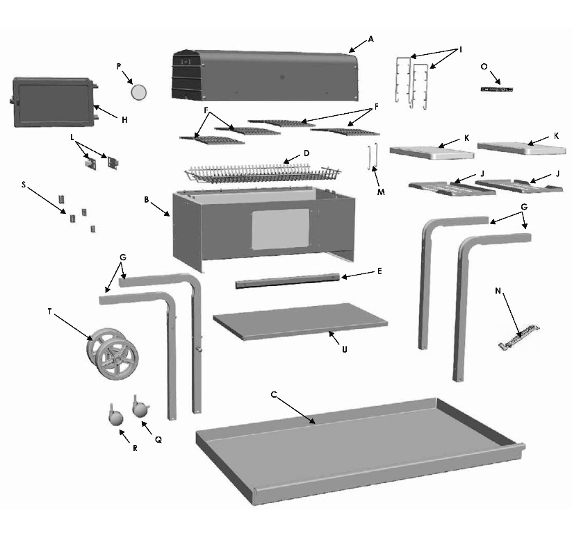 Diagram Diagram and Parts List for 07301390SPR  Char-Broil Grill