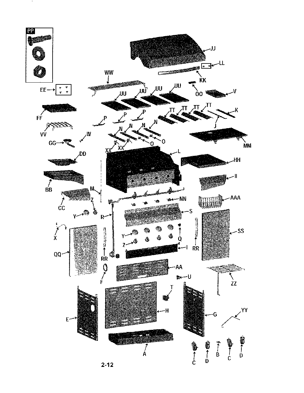 Gas grill Diagram and Parts List for 463224912  Char-Broil Grill