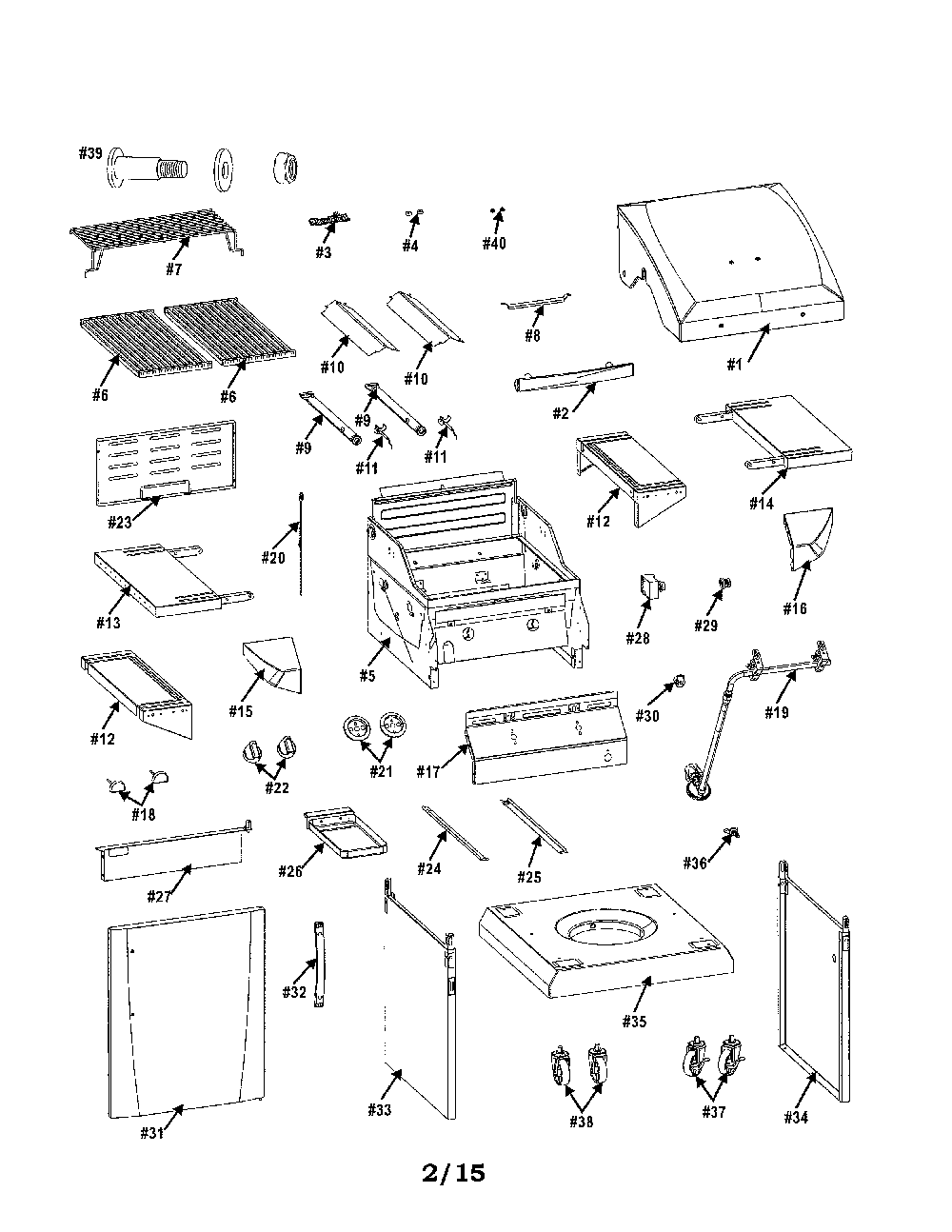 Gas grill Diagram and Parts List for 463270615  Char-Broil Grill
