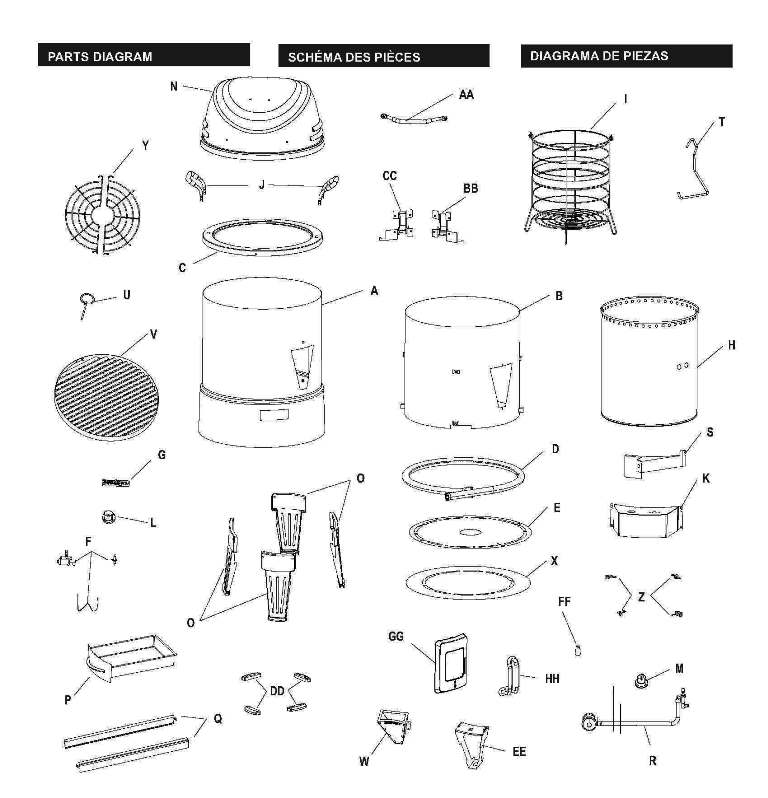 Diagram Diagram and Parts List for 14101550-A1  Char-Broil Smoker
