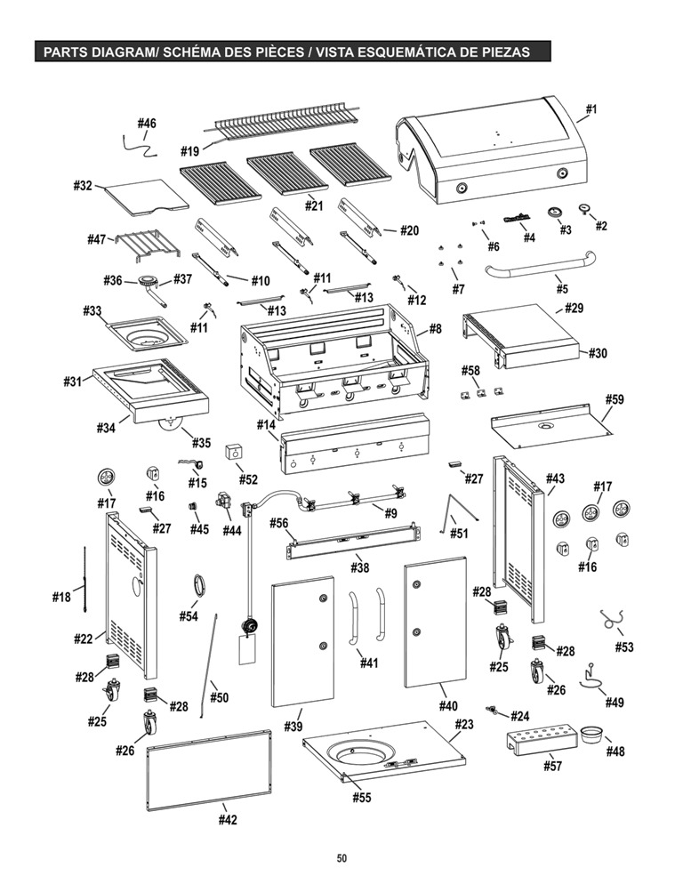 Diagram Diagram and Parts List for 463371716 2016 Char-Broil Grill