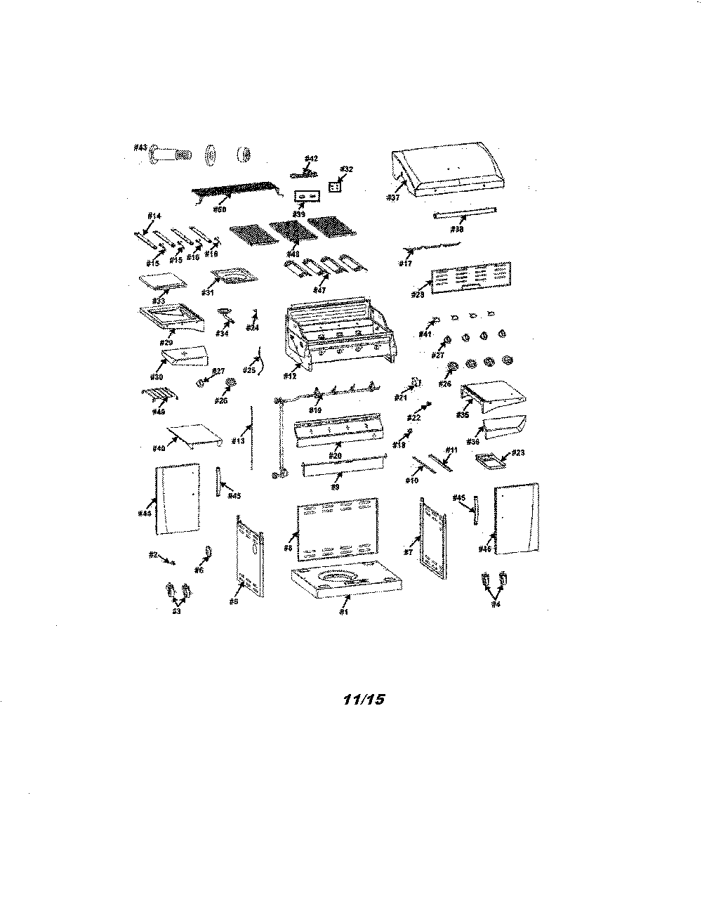 Gas grill Diagram and Parts List for 463225315  Char-Broil Grill
