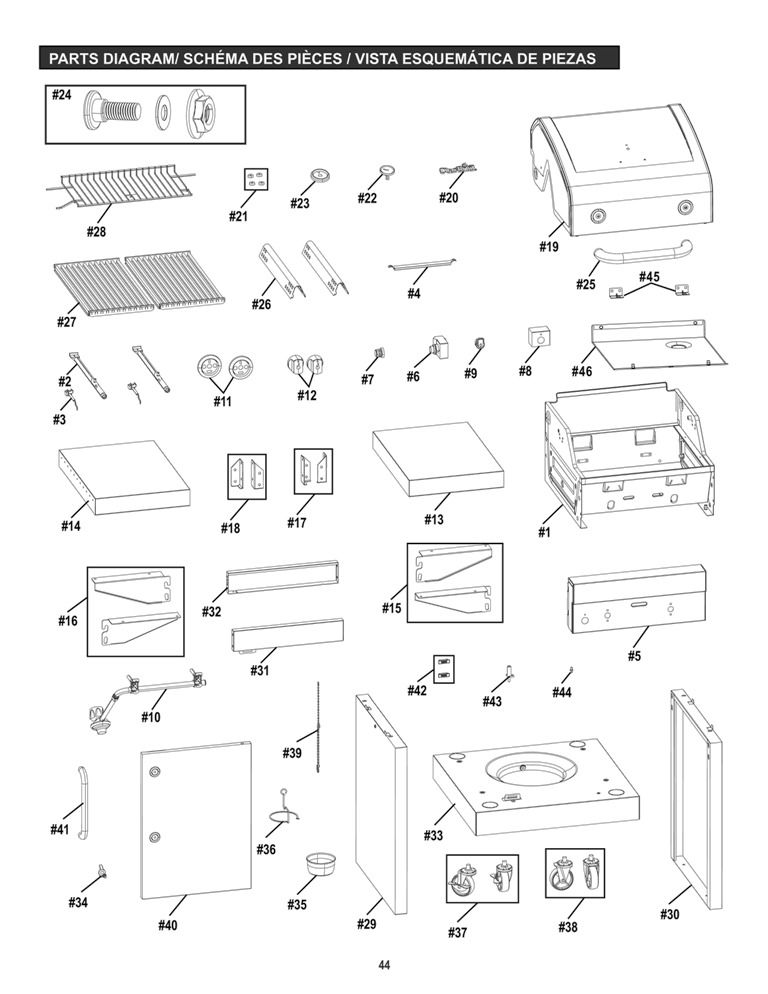 Diagram Diagram and Parts List for 463672016 2016 Char-Broil Grill