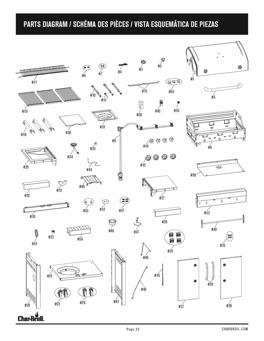 Diagram Diagram and Parts List for 463371319 2019 Char-Broil Grill