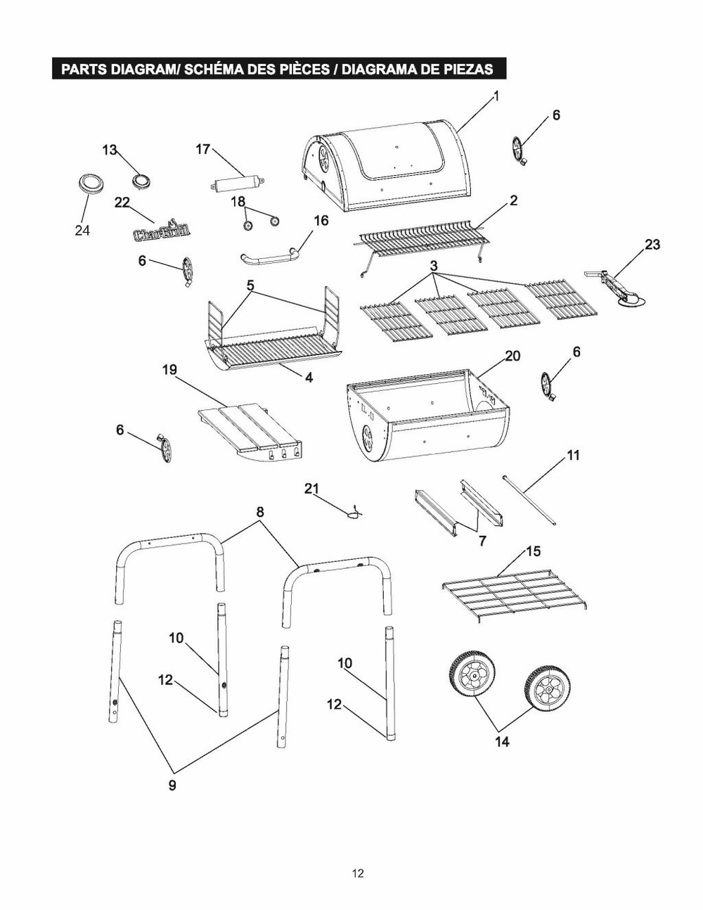 Diagram Diagram and Parts List for 19302056 2019 Char-Broil Grill