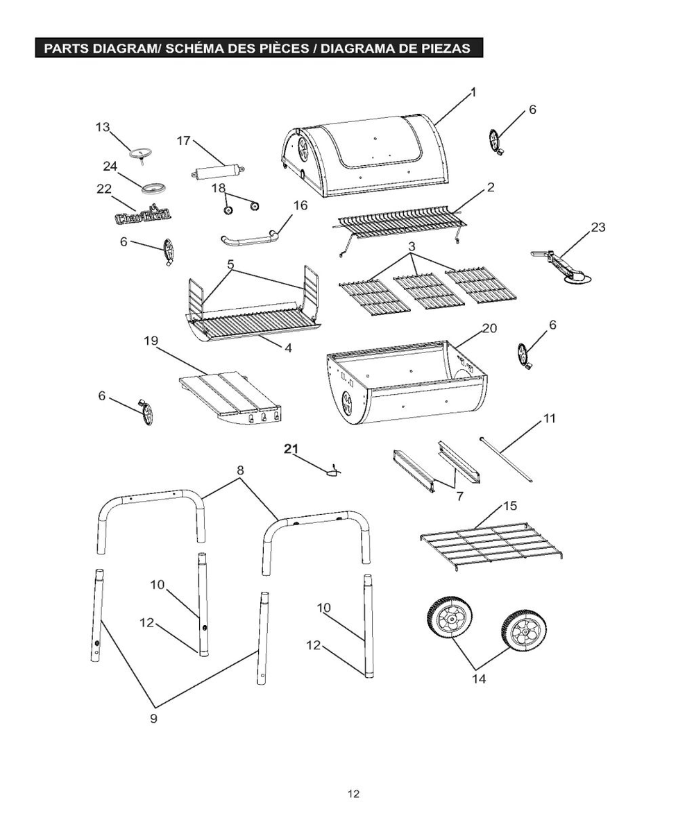 Diagram Diagram and Parts List for 19302055 2019 Char-Broil Grill