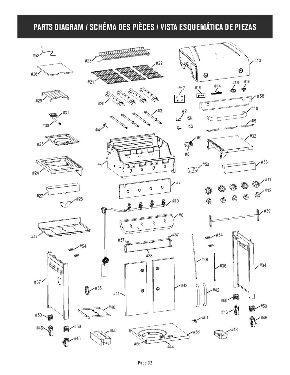 Diagram Diagram and Parts List for 463375719 2019 Char-Broil Grill