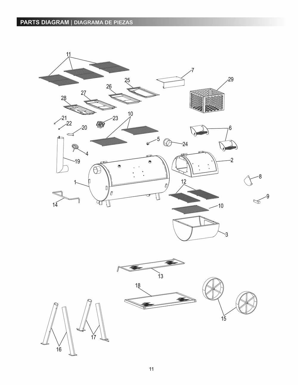 Diagram Diagram and Parts List for 17202052 2019 Char-Broil Smoker