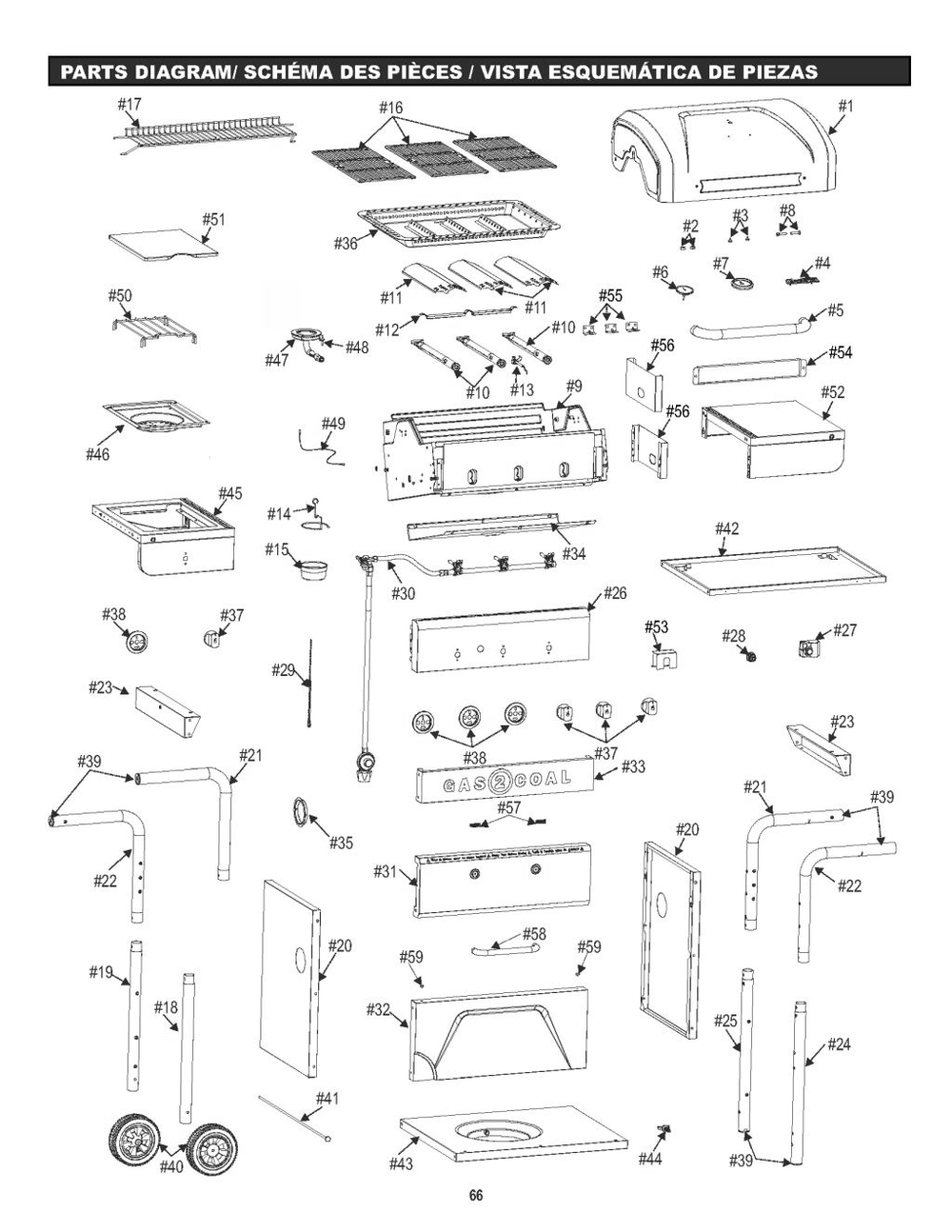 Diagram Diagram and Parts List for 463370518 2018 Char-Broil Grill