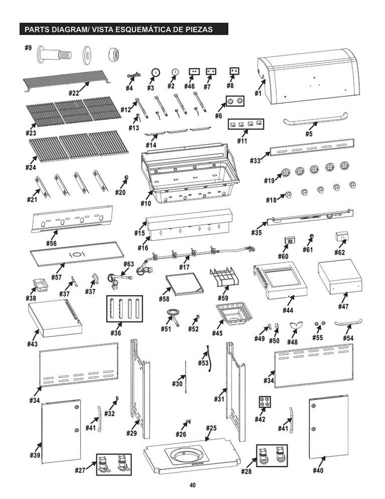 Diagram Diagram and Parts List for 463242715 2015 Char-Broil Grill