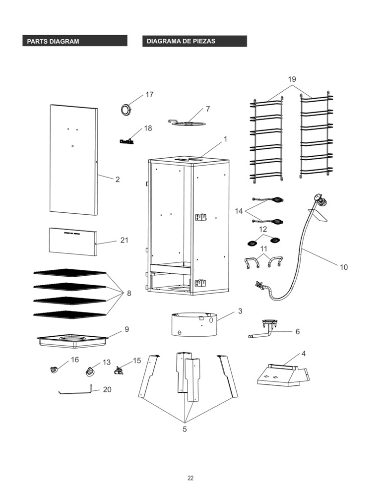 Diagram Diagram and Parts List for 15202033 2015 Char-Broil Smoker