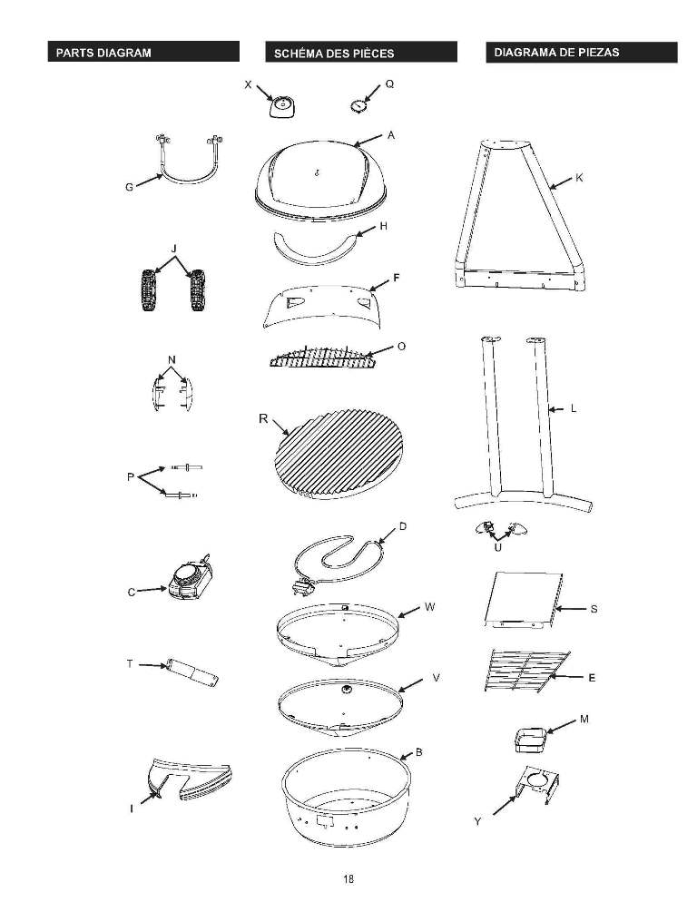 Diagram Diagram and Parts List for 14601877  Char-Broil Grill