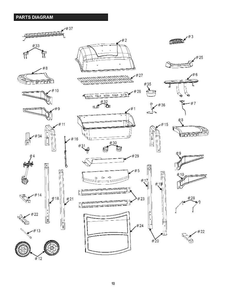 Diagram Diagram and Parts List for 461611514  Char-Broil Grill