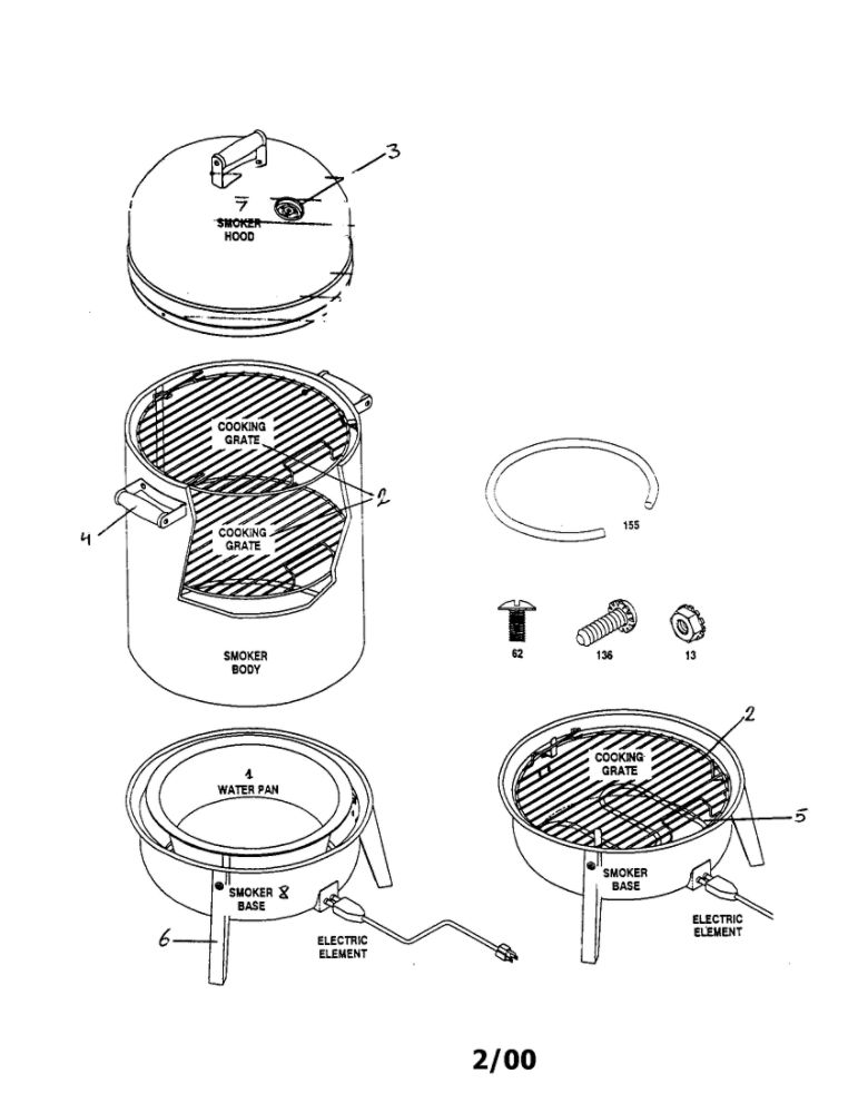 Smoker Diagram and Parts List for 4654412  Char-Broil Smoker
