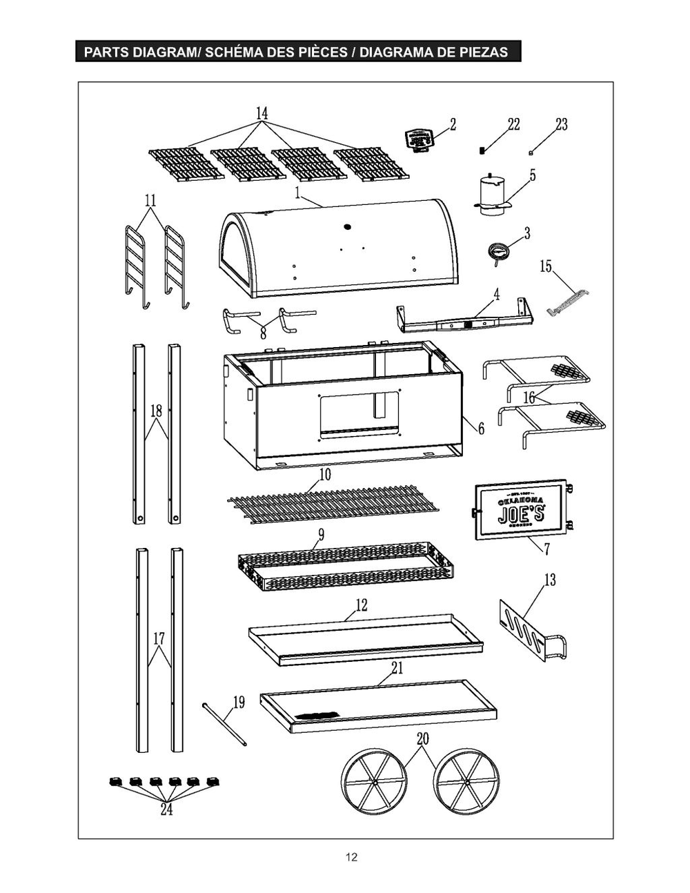 Diagram Diagram and Parts List for 19302087 2019 Char-Broil Grill