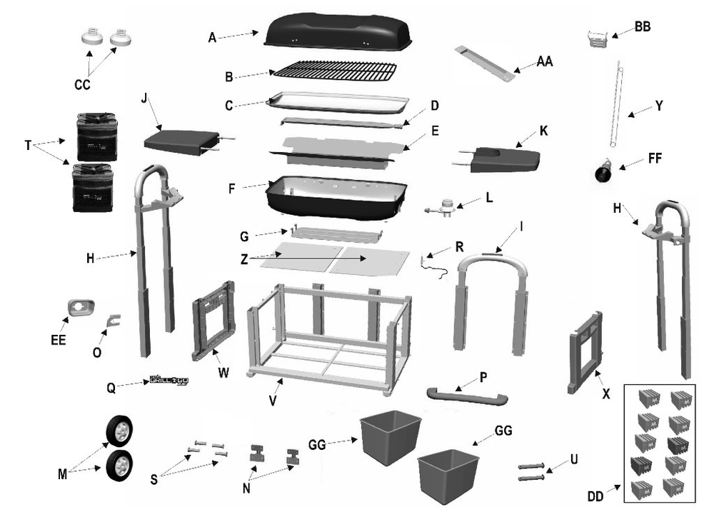 Diagram Diagram and Parts List for 08401504-A1  Char-Broil Grill