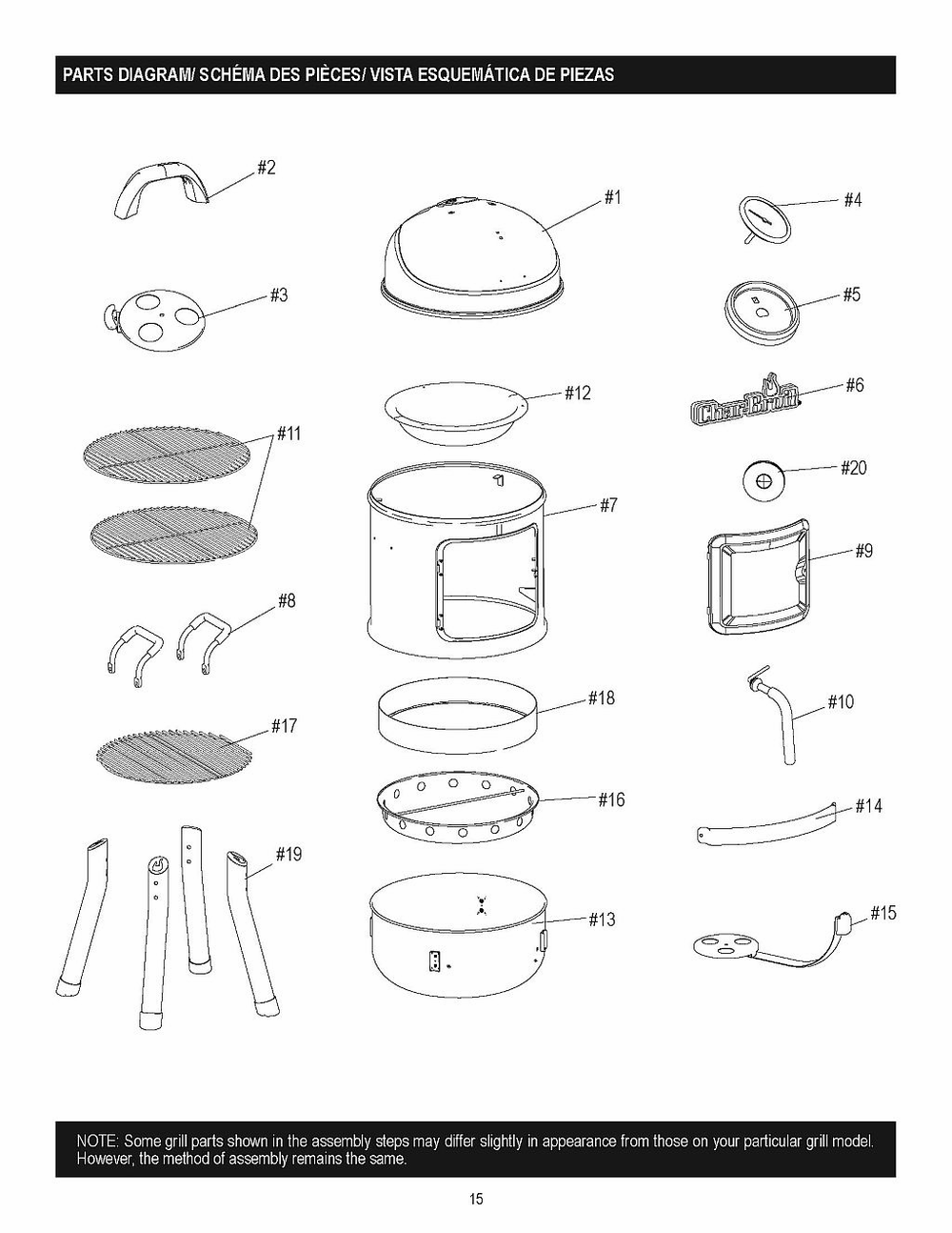 Diagram Diagram and Parts List for 18202076-01 2020 Char-Broil Grill