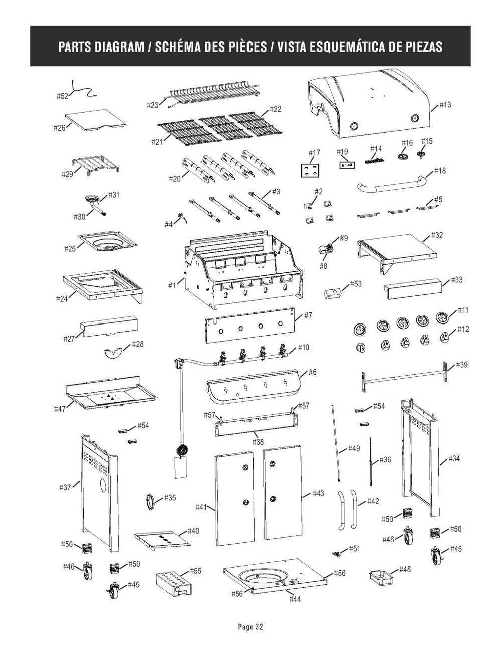 Diagram Diagram and Parts List for 463375619 2019 Char-Broil Grill