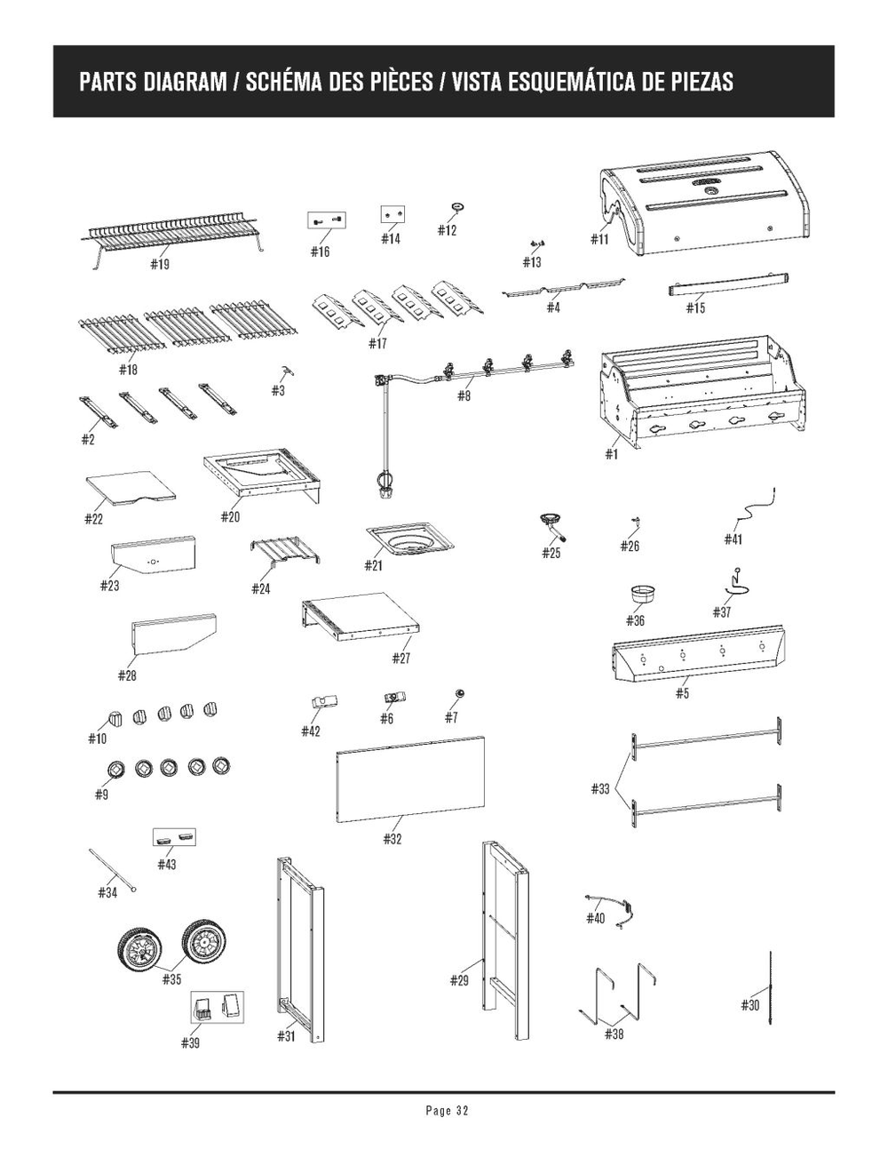 Diagram Diagram and Parts List for 461472719  Char-Broil Grill