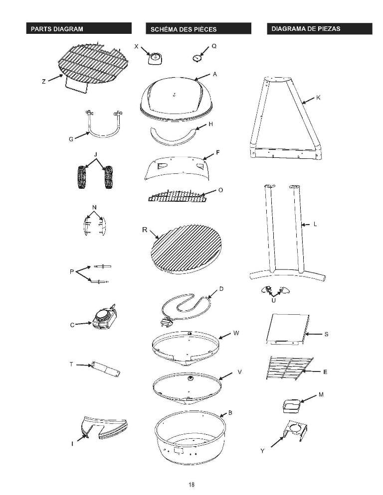 Diagram Diagram and Parts List for 12601559-A1  Char-Broil Grill