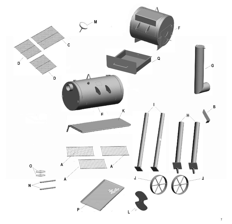 Diagram Diagram and Parts List for 10201630  Char-Broil Smoker
