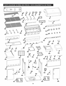 Part Location Diagram of G533-0038-W1 Char-Broil Main Control Panel Bottom