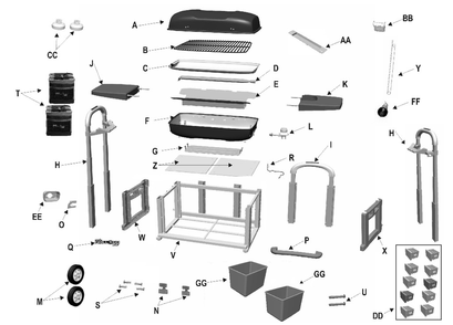 Diagram Diagram and Parts List for 10401582  Char-Broil Grill