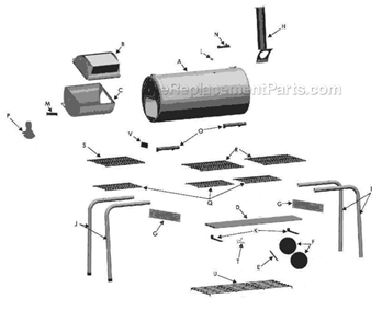 Part Location Diagram of 57710849A Char-Broil Temperature Gauge