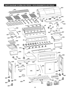 Diagram Diagram and Parts List for 463235214  Char-Broil Grill