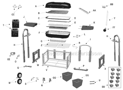 Part Location Diagram of 29102355 Char-Broil Cooking Grate