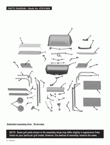 Diagram 1 Diagram and Parts List for 476741008 2008 Char-Broil Grill