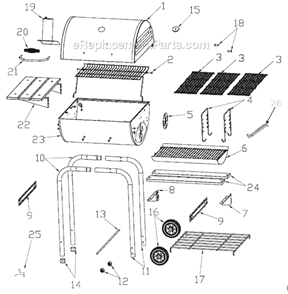 Part Location Diagram of 2230-03-000-01 Char-Broil Fire Grate
