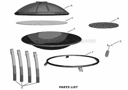 Part Location Diagram of 29102440 Char-Broil Fire Grate Lifter / Poker