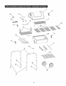 Part Location Diagram of CB056-036 Char-Broil Ash Pan/ Fire Grate