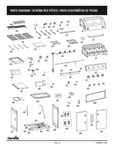 Part Location Diagram of G441-0900-W1 Char-Broil Right Side Shelf