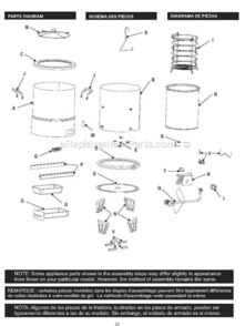Part Location Diagram of 29103711 Char-Broil Leg Assembly